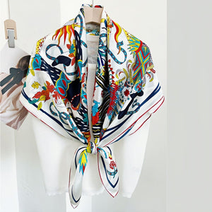 MaraSilk Pure Mulberry Silk Scarf - Square Crepe Satin MS486