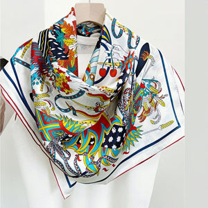 MaraSilk Pure Mulberry Silk Scarf - Square Crepe Satin MS486