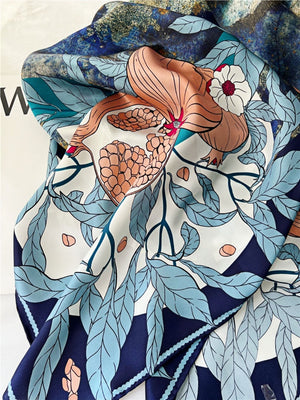 MaraSilk Pure Mulberry Silk Scarf - Square Crepe Satin MS490