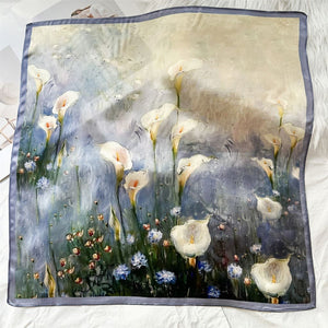 MaraSilk Pure Mulberry Silk Scarf Square Crepe Satin MS50-12