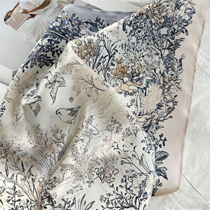 MaraSilk Pure Mulberry Silk Scarf Square Crepe Satin MS50-3