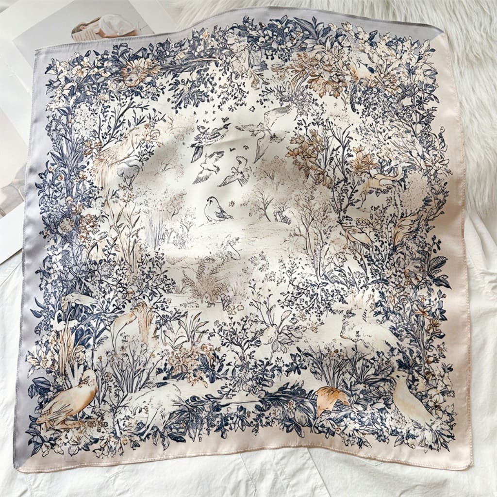 MaraSilk Pure Mulberry Silk Scarf Square Crepe Satin MS50-4