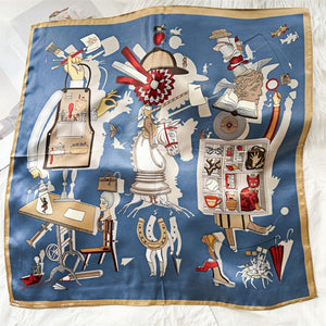 MaraSilk Pure Mulberry Silk Scarf Square Crepe Satin MS50-47