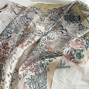 MaraSilk Pure Mulberry Silk Scarf Square Crepe Satin MS50-6