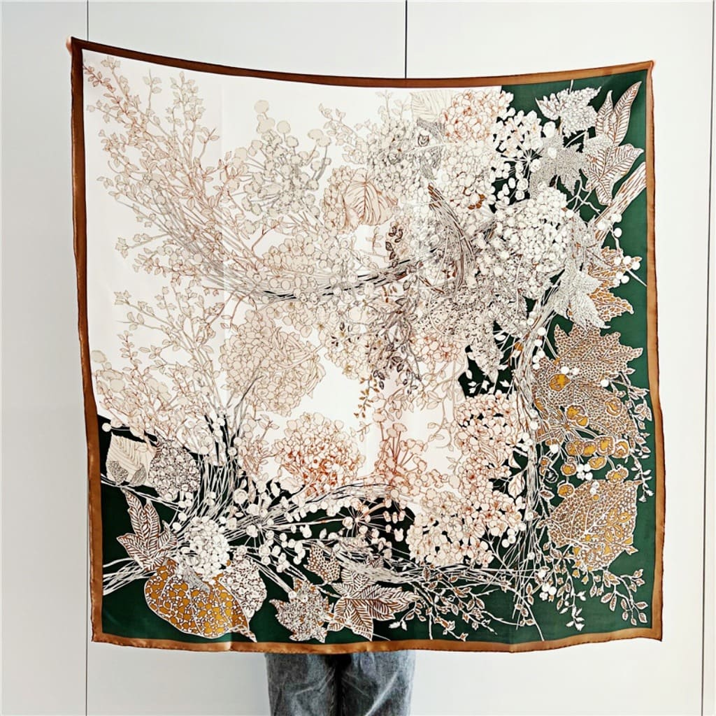 MaraSilk Pure Mulberry Silk Scarf - Square Crepe Satin MS505