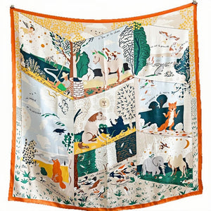 MaraSilk Pure Mulberry Silk Scarf - Square Crepe Satin MS507