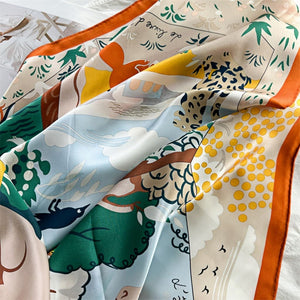 MaraSilk Pure Mulberry Silk Scarf - Square Crepe Satin MS507