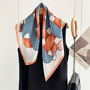 MaraSilk Pure Mulberry Silk Scarf Square Crepe Satin MS52-10