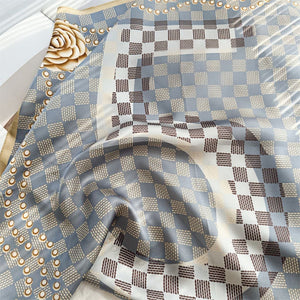 MaraSilk Pure Mulberry Silk Scarf Square Crepe Satin MS52-22