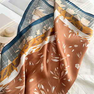 MaraSilk Pure Mulberry Silk Scarf Square Crepe Satin MS52-37