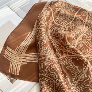 MaraSilk Pure Mulberry Silk Scarf Square Crepe Satin MS52-47