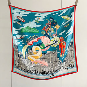 MaraSilk Pure Mulberry Silk Scarf Square Crepe Satin MS52-59