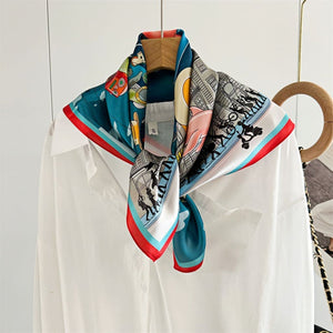 MaraSilk Pure Mulberry Silk Scarf Square Crepe Satin MS52-61