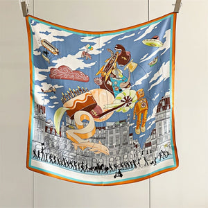 MaraSilk Pure Mulberry Silk Scarf Square Crepe Satin MS52-64