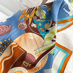 MaraSilk Pure Mulberry Silk Scarf Square Crepe Satin MS52-67