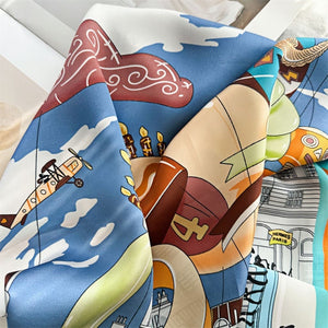 MaraSilk Pure Mulberry Silk Scarf Square Crepe Satin MS52-68