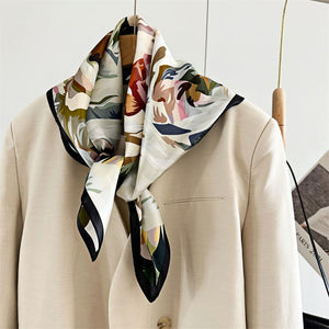 MaraSilk Pure Mulberry Silk Scarf Square Crepe Satin MS53-12