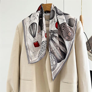 MaraSilk Pure Mulberry Silk Scarf Square Crepe Satin MS53-37