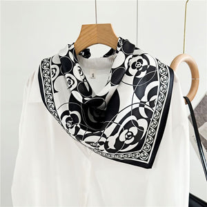 MaraSilk Pure Mulberry Silk Scarf Square Crepe Satin MS53-87