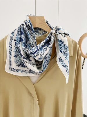 MaraSilk Pure Mulberry Silk Scarf Square Crepe Satin MS55-27