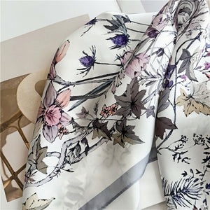 MaraSilk Pure Mulberry Silk Scarf Square Crepe Satin MS56-26