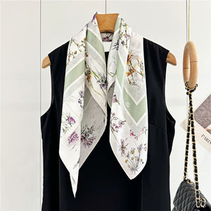 MaraSilk Pure Mulberry Silk Scarf Square Crepe Satin MS56-34