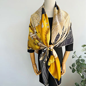 MaraSilk Pure Mulberry Silk Scarf - Square Crepe Satin MS568 53" x 53" MS56801