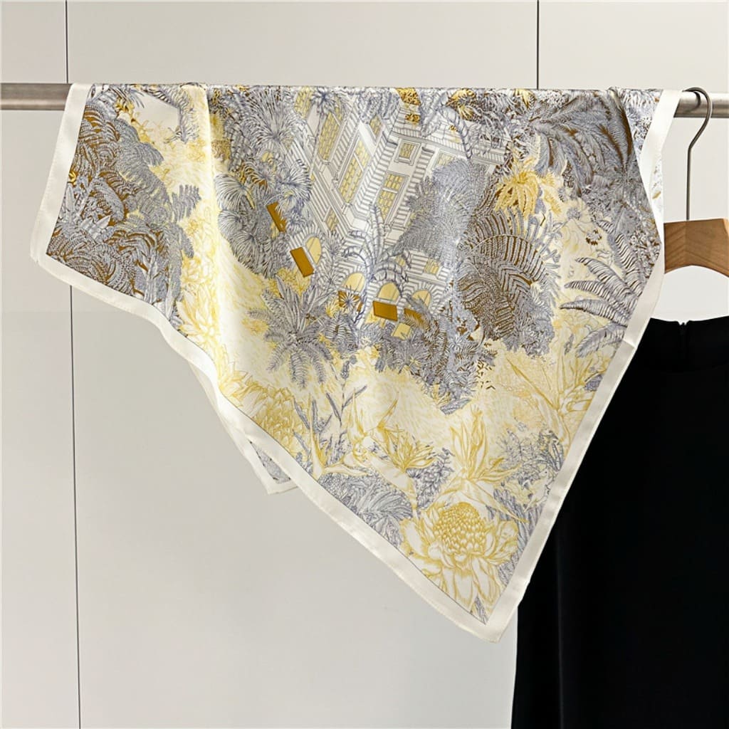 MaraSilk Pure Mulberry Silk Scarf Square Crepe Satin MS60-2