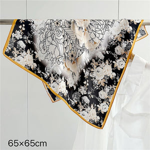 MaraSilk Pure Mulberry Silk Scarf Square Crepe Satin MS61-104