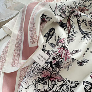 MaraSilk Pure Mulberry Silk Scarf Square Crepe Satin MS61-16