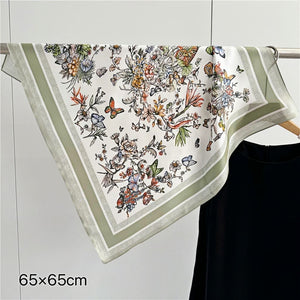 MaraSilk Pure Mulberry Silk Scarf Square Crepe Satin MS61-2