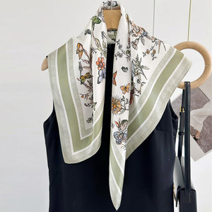 MaraSilk Pure Mulberry Silk Scarf Square Crepe Satin MS61-3