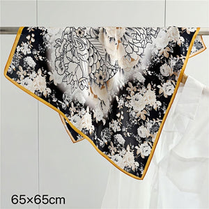 MaraSilk Pure Mulberry Silk Scarf Square Crepe Satin MS61-35