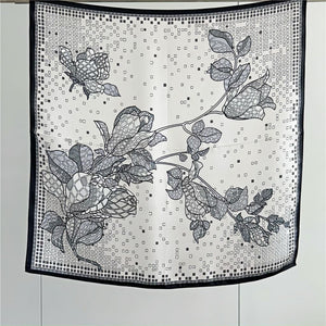 MaraSilk Pure Mulberry Silk Scarf Square Crepe Satin MS61-38