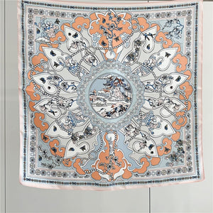 MaraSilk Pure Mulberry Silk Scarf Square Crepe Satin MS61-60