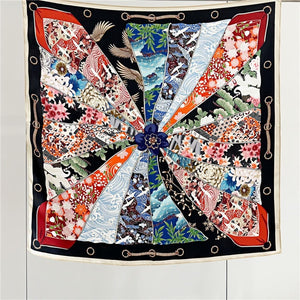 MaraSilk Pure Mulberry Silk Scarf Square Crepe Satin MS61-68