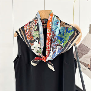 MaraSilk Pure Mulberry Silk Scarf Square Crepe Satin MS61-70