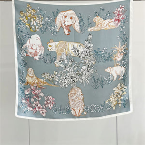 MaraSilk Pure Mulberry Silk Scarf Square Crepe Satin MS61-80