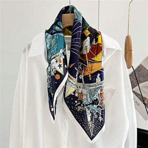 MaraSilk Pure Mulberry Silk Scarf Square Crepe Satin MS61-94