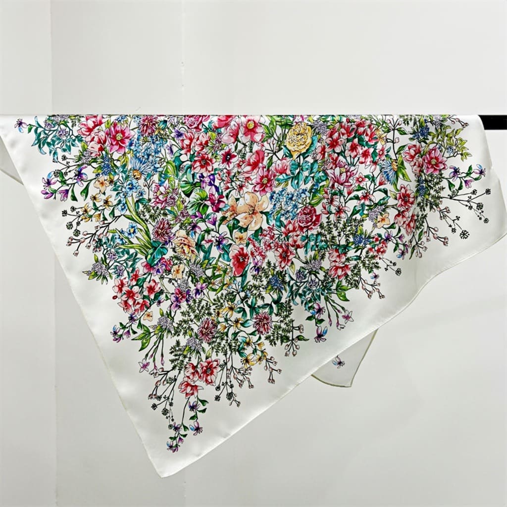 MaraSilk Pure Mulberry Silk Scarf - Square Crepe Satin MS68