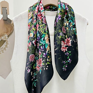 MaraSilk Pure Mulberry Silk Scarf - Square Crepe Satin MS68 25" x 25" MS6802