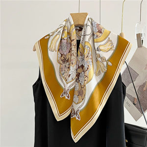 MaraSilk Pure Mulberry Silk Scarf - Square Crepe Satin MS71