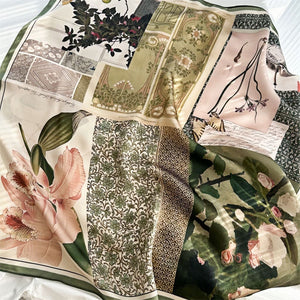 MaraSilk Pure Mulberry Silk Scarf - Square Crepe Satin MS79