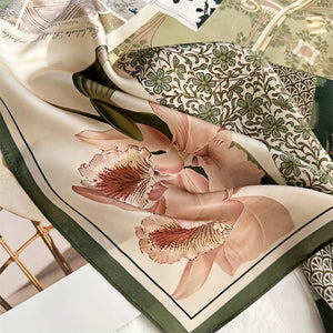 MaraSilk Pure Mulberry Silk Scarf - Square Crepe Satin MS79