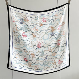 MaraSilk Pure Mulberry Silk Scarf - Square Crepe Satin MS831 25" x 25" MS83102