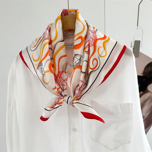 MaraSilk Pure Mulberry Silk Scarf - Square Crepe Satin MS831