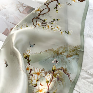 MaraSilk Pure Mulberry Silk Scarf - Square Crepe Satin MS833