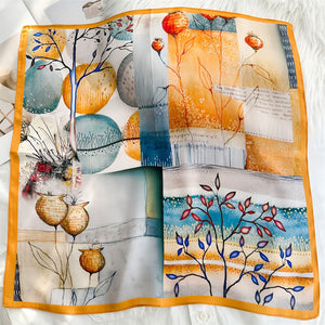 MaraSilk Pure Mulberry Silk Scarf - Square Crepe Satin MS833