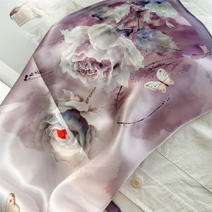 MaraSilk Pure Mulberry Silk Scarf - Square Crepe Satin MS833