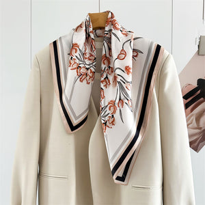 MaraSilk Pure Mulberry Silk Scarf - Square Crepe Satin MS845